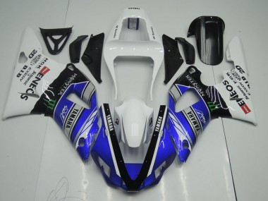 Azul Blanco ENEOS Monster Carenado Moto Yamaha R1 00-01