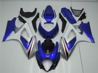 Azul Blanco Kits ABS Carenado Motocicleta Suzuki GSXR 1000 K7 07-08