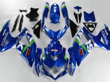 Azul Blanco Verde Carenado Moto Suzuki GSXR 600 / 750 K8 08-10