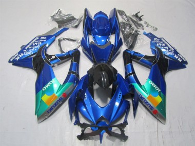 Azul Negro Verde Jomo Carenado Moto Suzuki GSXR 1000 K7 07-08