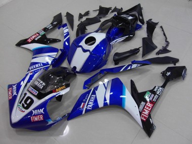 Blanco Azul Carenado Moto Yamaha R1 07-08