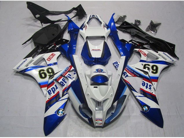 Blanco Azul Sterilgarda 69 Carenado Moto BMW S1000RR 09-14