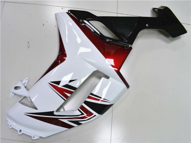 Blanco Negro Rojo Carenado Moto Kawasaki ZX6R 07-08