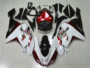 Blanco Negro Rojo Carenado Moto Kawasaki ZX6R 07-08