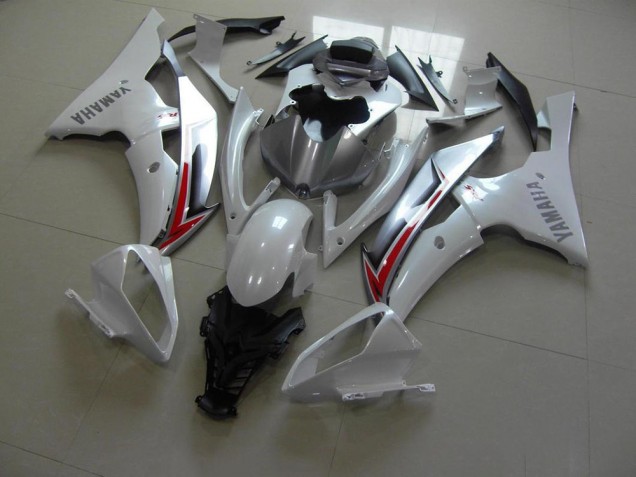 Blanco Perla Plata Carenado Moto Yamaha R6 08-16