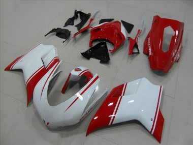 Blanco & Rojo Carrera Versión Carenado Moto Ducati 848 1098 1198 07-14