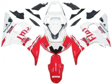 Blanco Rojo Fiat Carenado Moto Yamaha R6 03-05