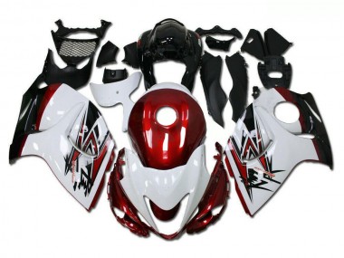 Blanco Rojo Moto Plástico Suzuki GSXR 1300 Hayabusa 08-19