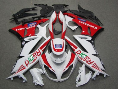 Blanco Rojo Rapid Carenado Moto Kawasaki ZX6R 09-12