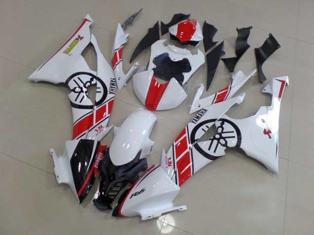 Blanco con Big Yamaha Logo Carenado Moto Yamaha R6 08-16