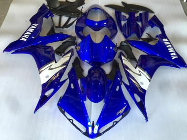 Brillante Azul Blanco Carenado Moto Yamaha R1 04-06