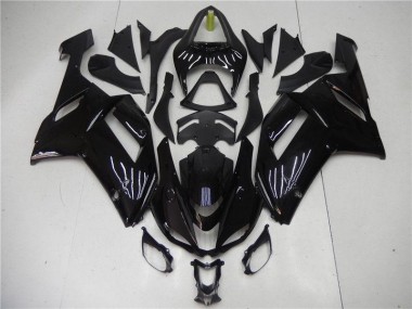 Brillante Negro Kits Carenado Moto Kawasaki ZX6R 07-08