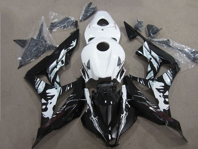 Negro Blanco Kit Completo Carenado Moto Honda CBR 600 RR 07-08