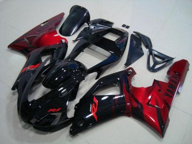 Negro Rojo Carenado Moto Yamaha R1 98-99