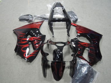 Negro Rojo Llama Kit Carenado Moto Kawasaki ZX6R 00-02