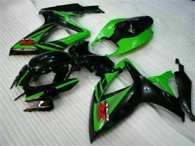 Negro Verde Carenado Moto Suzuki GSXR 600 / 750 K6 06-07