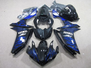 Negro con Azul Llama Carenado Moto Yamaha R1 07-08