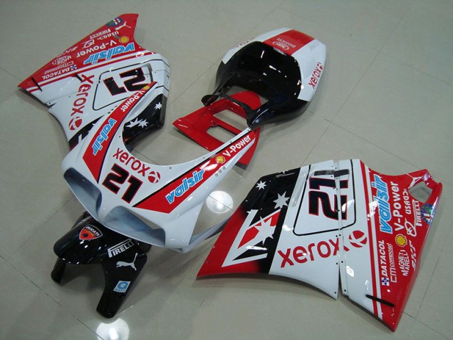 Rojo Blanco Xerox 21 Kits Carenado Moto Ducati 748 916 996 996S 93-05