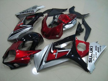 Rojo Negro Plata Kits Completo Carenado Moto Suzuki GSXR 1000 K7 07-08