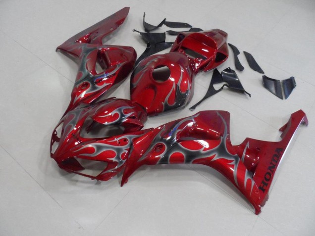 Rojo Plata Llama Carenado Moto Honda CBR 1000 RR 06-07