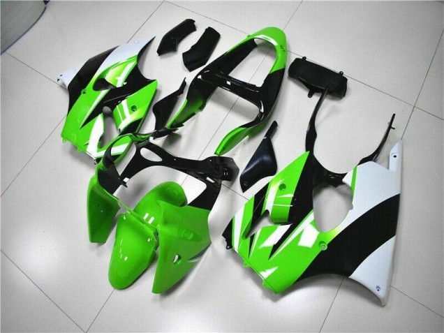 Verde Blanco Negro Carenado Moto Kawasaki ZX6R 00-02