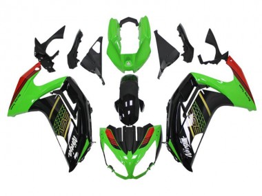 Verde Negro Carenado Moto Kawasaki EX650 12-16