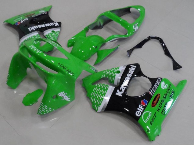 Verde Negro Carenado Moto Kawasaki ZX6R 98-99