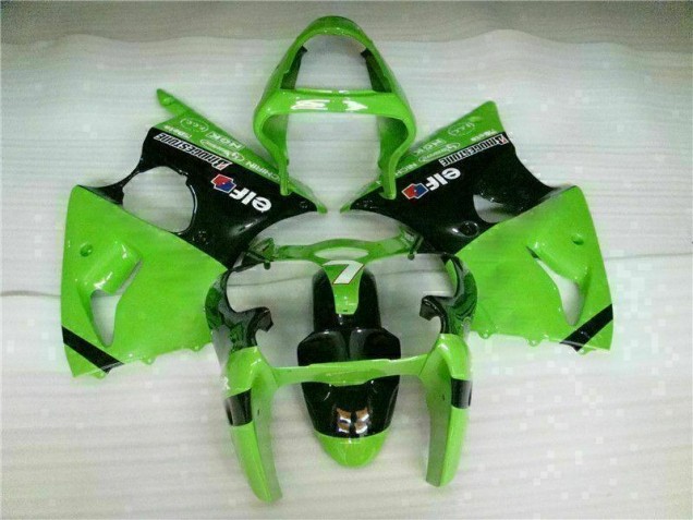 Verde Negro Inyección Kit Carenado Moto Kawasaki ZX6R 00-02