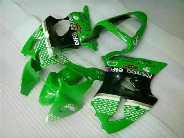 Verde Negro Kit ABS Carenado Motocicleta Kawasaki ZX6R 00-02