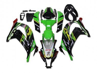 Verde Negro Kits ABS Carenado Motocicleta Kawasaki ZX10R 11-15